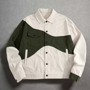 Men's Corduroy Button Jacket with Double Pocket