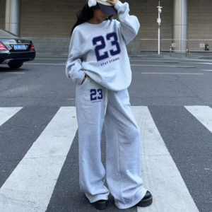 Silvery Grey Women's Casual 2-Piece Jogger Set